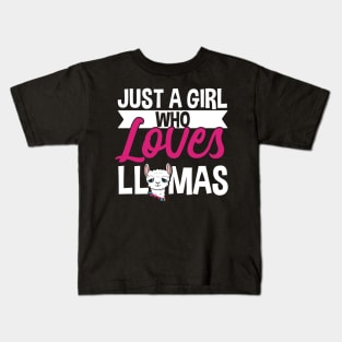 Llama Lover, Just A Girl Who Loves Llamas Gift Kids T-Shirt